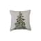Hello Honey® Christmas Tree Printed Cotton Pillow with Embroidery & Piping